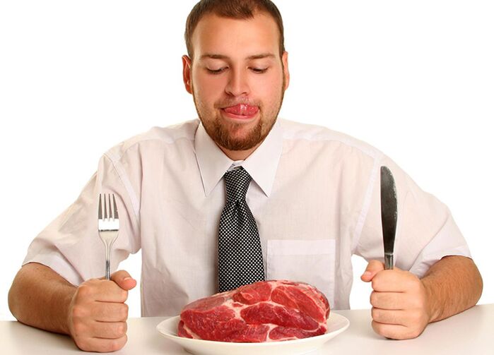 Red meat in a man's diet. 